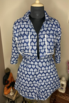 Janice - Blue and White Leaf Print Co-ord Set