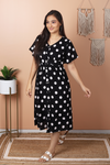 Lola - Black and White Polka Dot Midi Dress