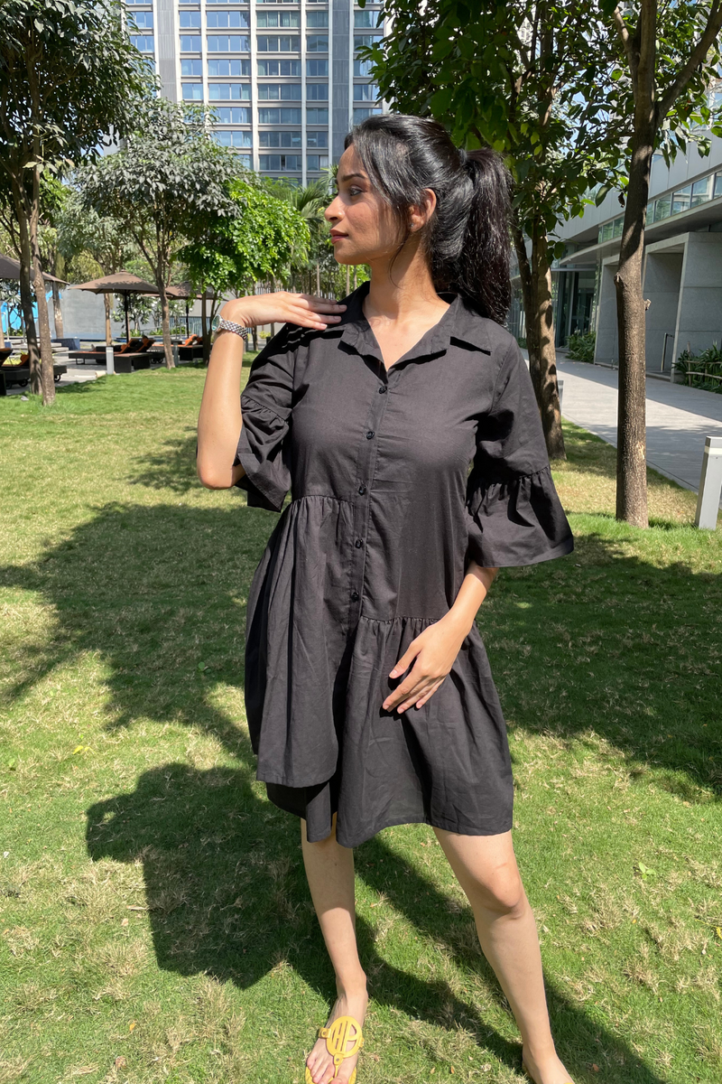 Black mini shirt outlet dress