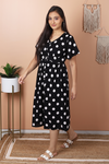 Lola - Black and White Polka Dot Midi Dress