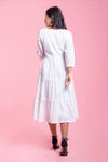 Pearl - White Midi Tiered Dress
